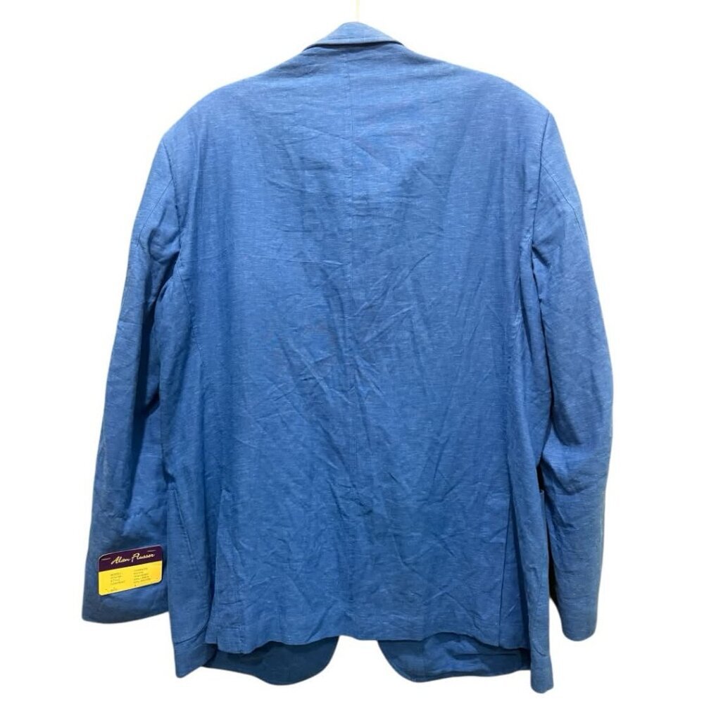Alan Flusser Royal Blue Linen Blend Sport Coat - Picture 2 of 4